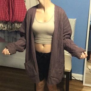 Purple Knit Cardigan